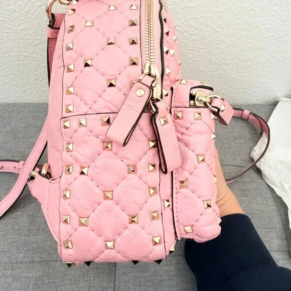 Authentic Valentino Pink Rockstud Mini Backpack Bag - Picture 2 of 12